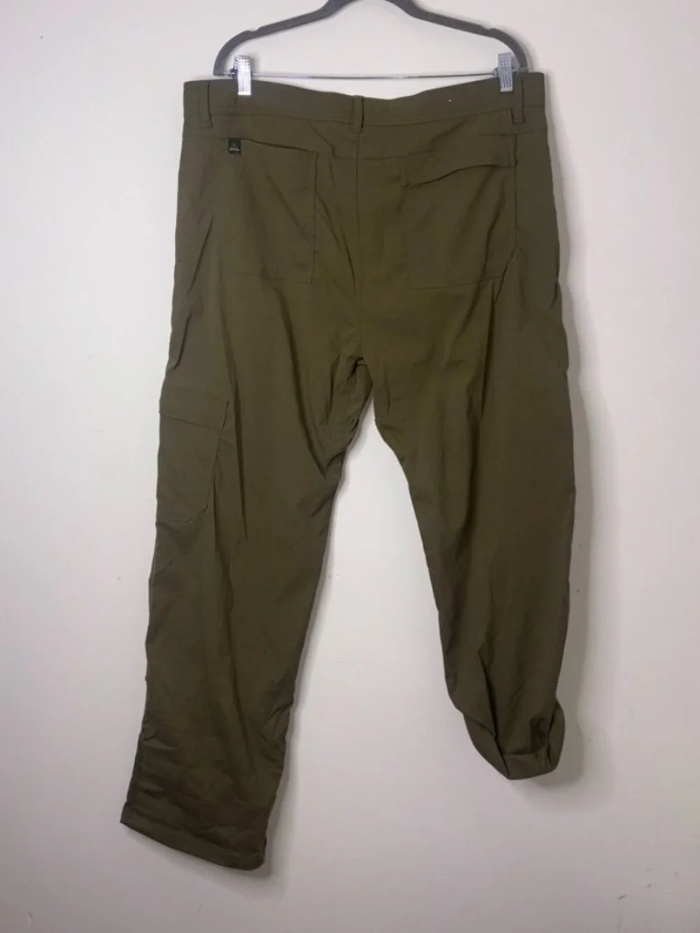 Men's prAna Halle Pant - Olive Green - size XXL Hiking Outdoor Fishing Snap Roll